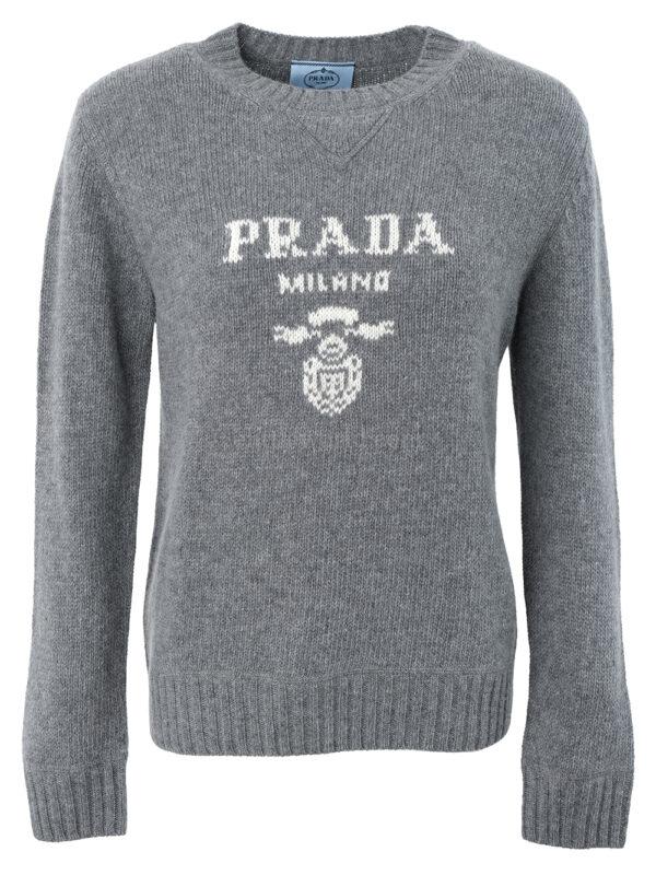 【二手】PRADA 徽標羊毛羊絨毛衣 38