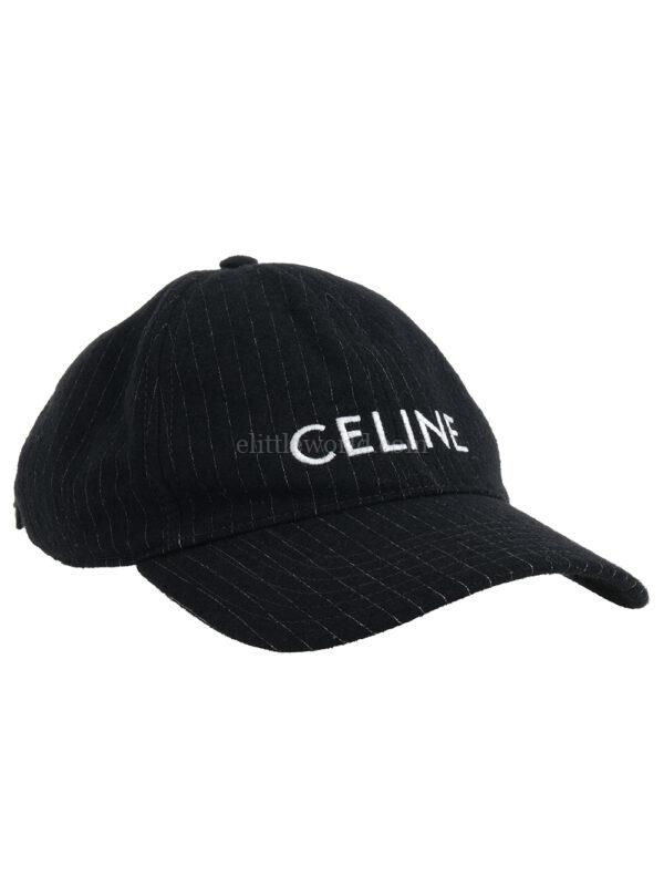 【二手】CELINE 徽標刺繡條紋棒球帽 M