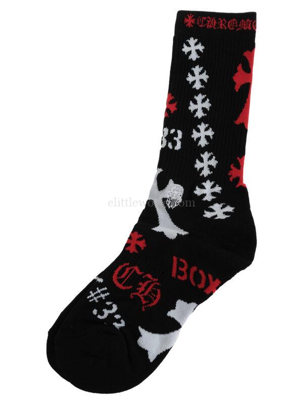 【二手】CHROME HEARTS 火焰寶劍刺繡針織襪 M