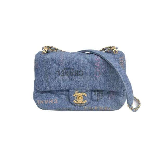 【二手】CHANEL 牛仔布迷你垂蓋手袋 YY2404
