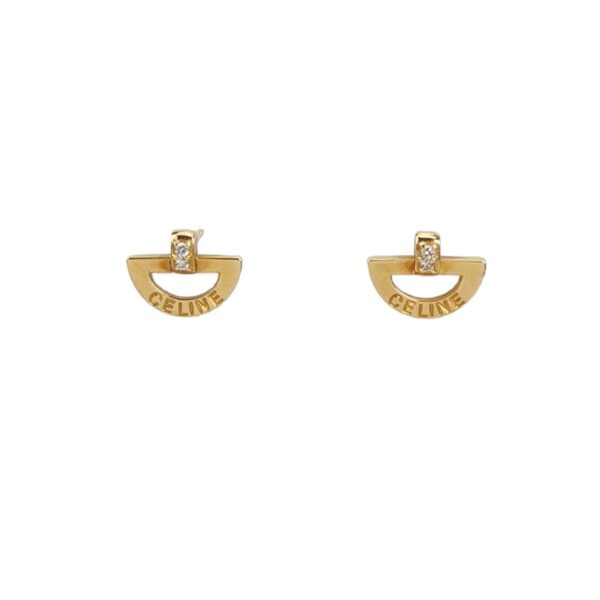 【二手】CELINE 18K金鑽石耳環 YY2484