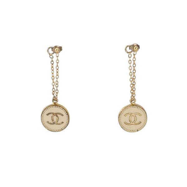 【中古】CHANEL CC 吊墜耳環 YY2485