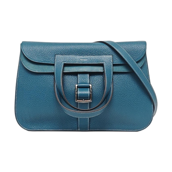 【二手】HERMES HALZAN 31 手袋 新牛仔藍 RR3145