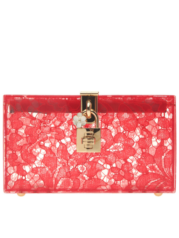 【二手】DOLCE & GABBANA 蕾絲飾有機玻璃 DOLCE BOX 手包