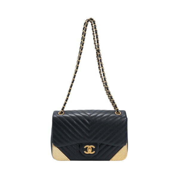 【未使用品】CHANEL 垂蓋手袋 A94500 E25306