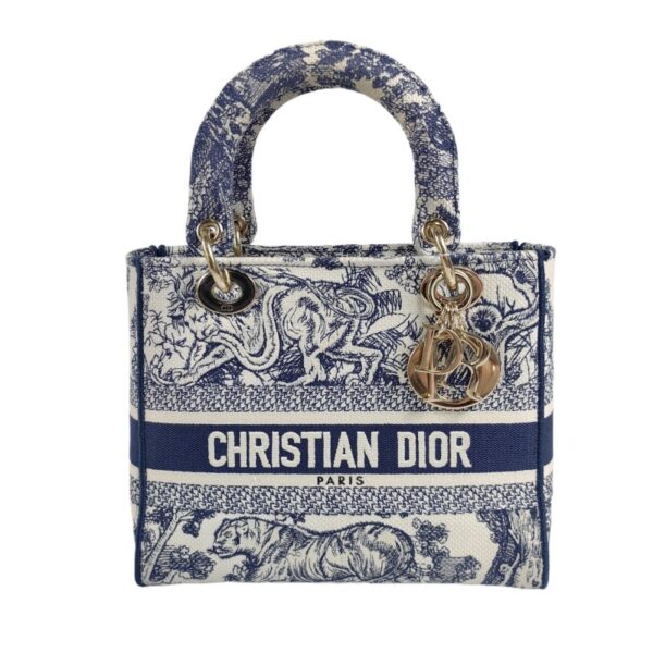 【二手】CHRISTIAN DIOR LADY D-LITE 刺繡手提包 RR3035