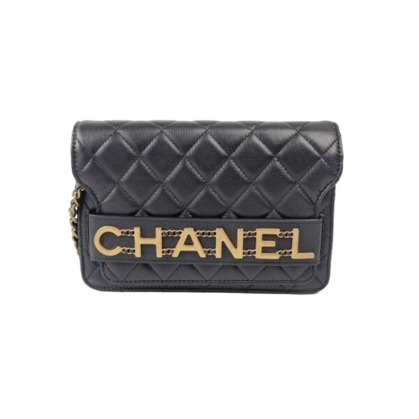 【二手】CHANEL LOGO 鏈條錢包 RR3125