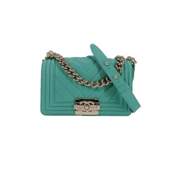【二手】CHANEL LEBOY CHEVRON 小號翻蓋手袋 RR3122