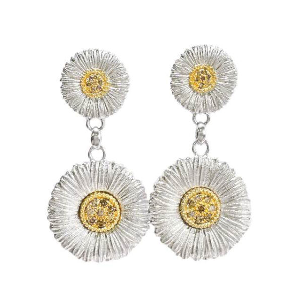 【二手】BUCCELLATI BLOSSOMS 18K 白金耳環 CC1008