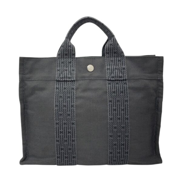 【二手】HERMES HERLINE 灰色帆布手袋 PD3253