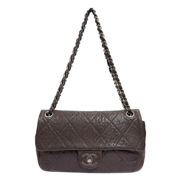 【二手】CHANEL CC 啡色 翻蓋鏈條包 PD3332