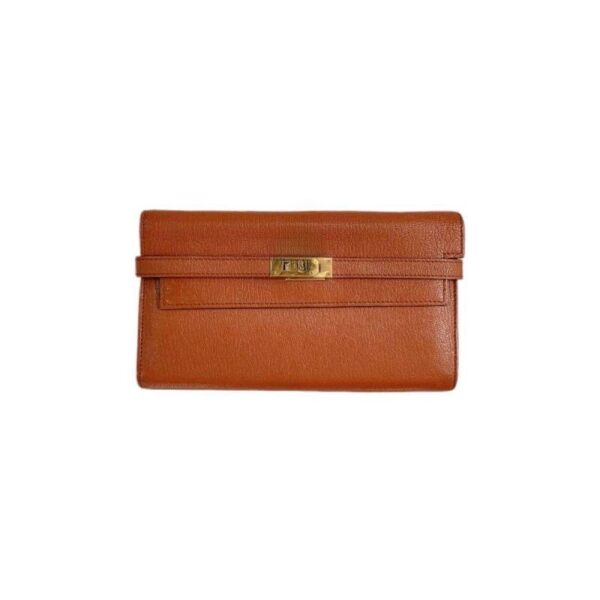【二手】HERMES KELLY TO GO 肩帶錢包 血橙色 PD3362
