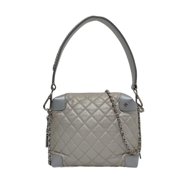 【二手】CHANEL CC 鏈條單肩包 灰色 PD3365