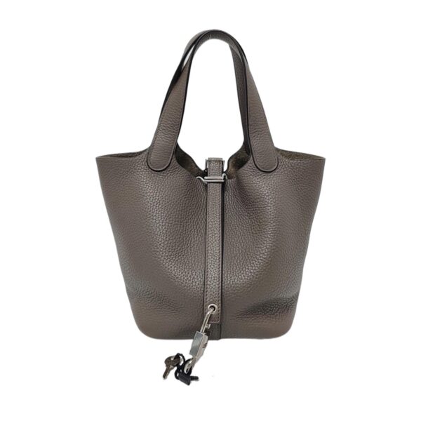 【二手】HERMES PICOTIN 18 LOCK 水桶手袋 錫器灰 PD3382