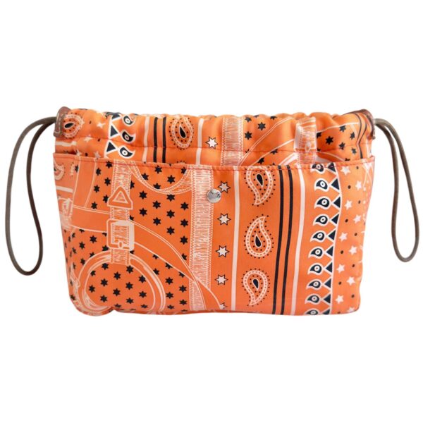 【二手】HERMES FOURBI 20 橙色 絲綢 內袋 PD3412