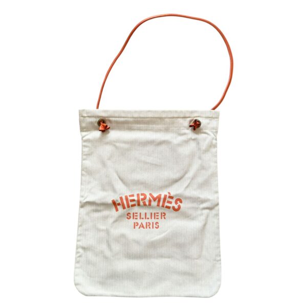 【中古】HERMES ALINE GROOMING 米白拼橙色 手袋 PD3425