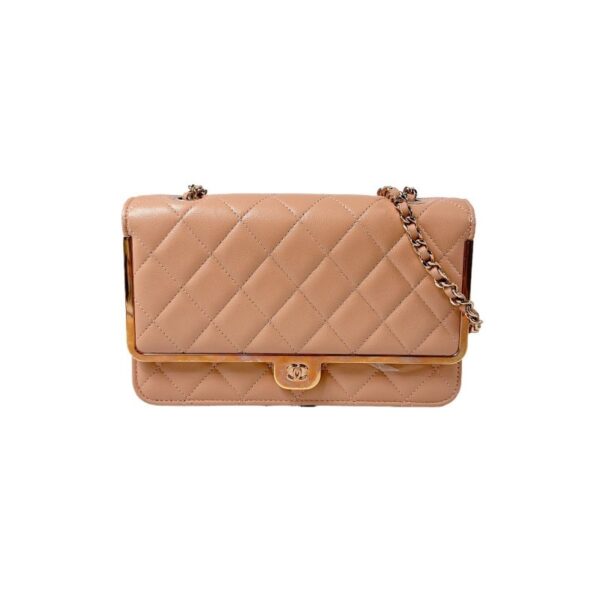 【二手】CHANEL WOC  祼色翻蓋鏈單肩包 PD3460