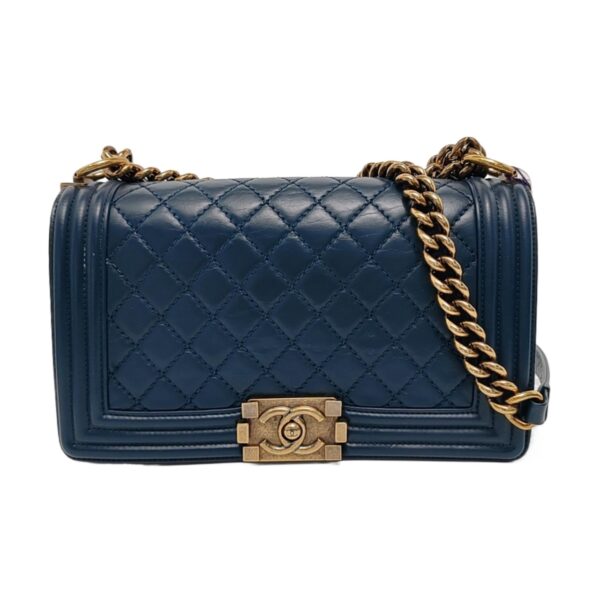 【二手】CHANEL BOY CHANEL 翻蓋手袋 深藍色 PD3462