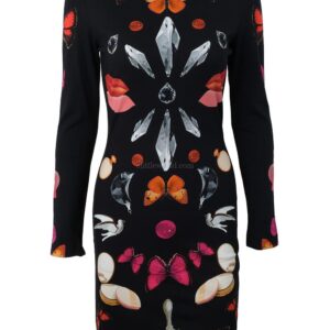 【二手】ALEXANDER MCQUEEN 圖案印花合身連衣裙 40