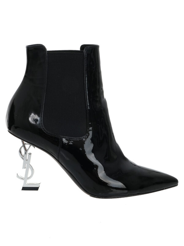 【二手】SAINT LAURENT OPYUM 漆皮及踝靴 38