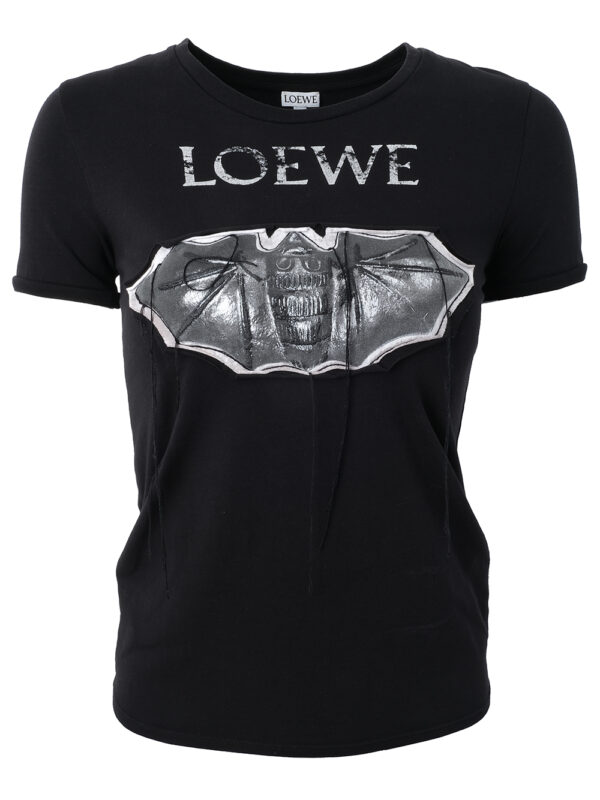 【二手】LOEWE 蝙蝠貼花棉質T恤 XS
