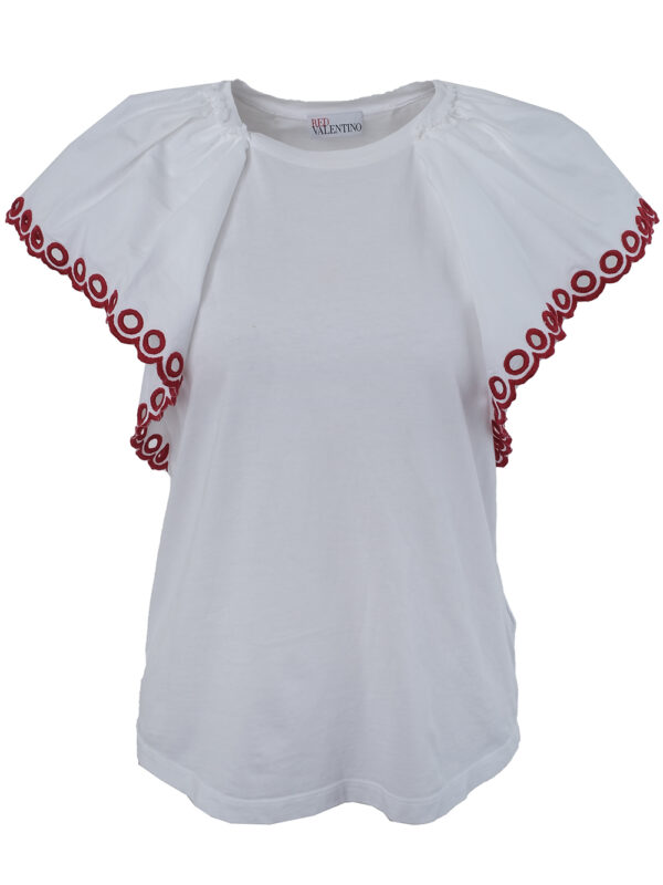 【二手】RED VALENTINO 荷葉袖邊棉質上衣 XS