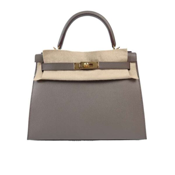 【二手】HERMES KELLY 外縫手袋 8F 錫器灰 YY2675