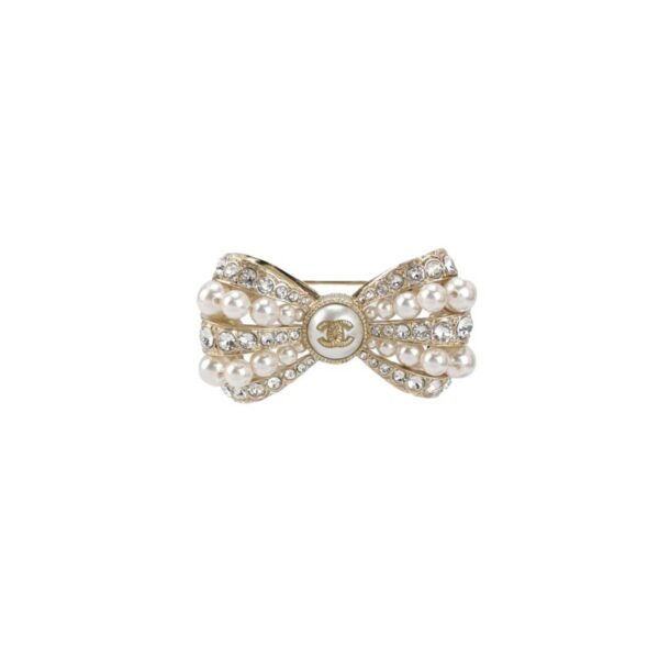 【二手】CHANEL CC 蝴蝶結胸針 YY2718