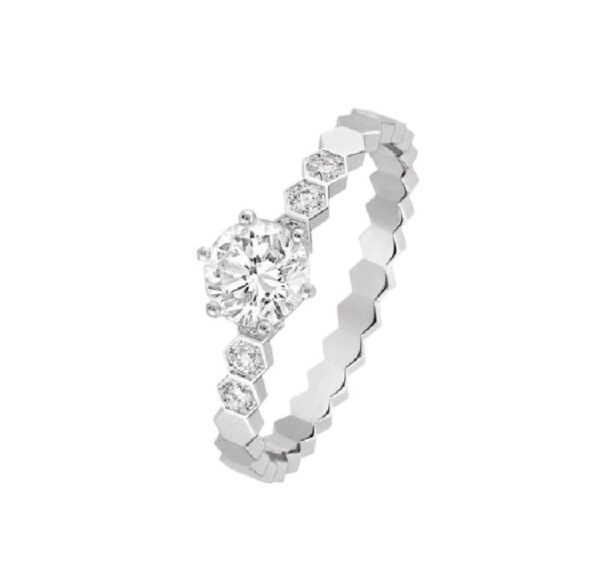【二手】CHAUMET BEE MY LOVE 18K白金 蜂窩戒指 51 YY2584