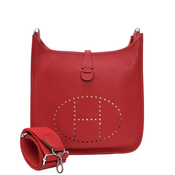 【二手】HERMES EVELYNE 29 單肩包 Q5 法拉利紅色 E25830