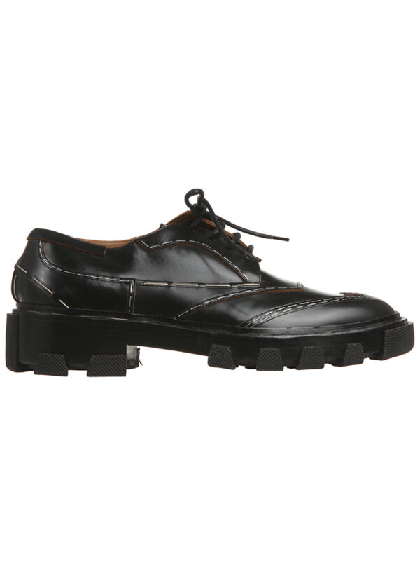 【二手】BALENCIAGA 對比縫線布洛克鞋 38.5