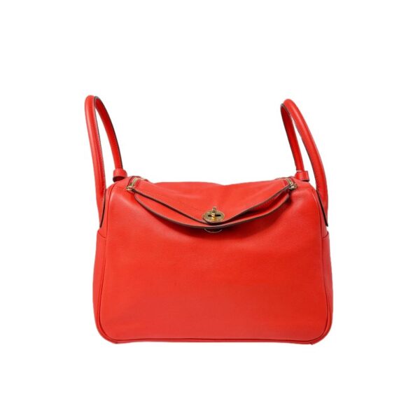【二手】HERMES LINDY 26 手袋 S5 番茄紅 RR3223