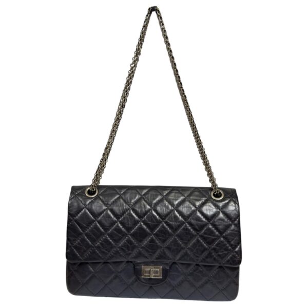 【二手】CHANEL 2.55  黑色 翻蓋鏈條包 PD3578