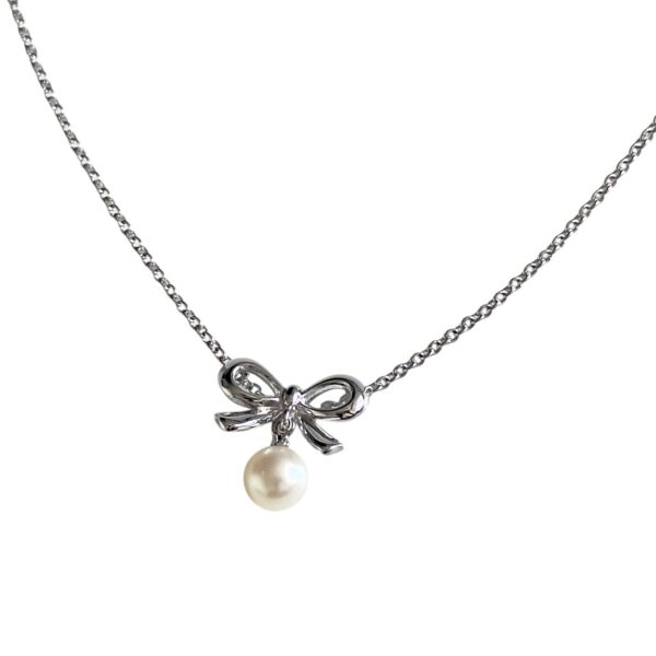 【未使用品】TASAKI 5MM 珍珠 蝴蝶結 項鏈 PD3637