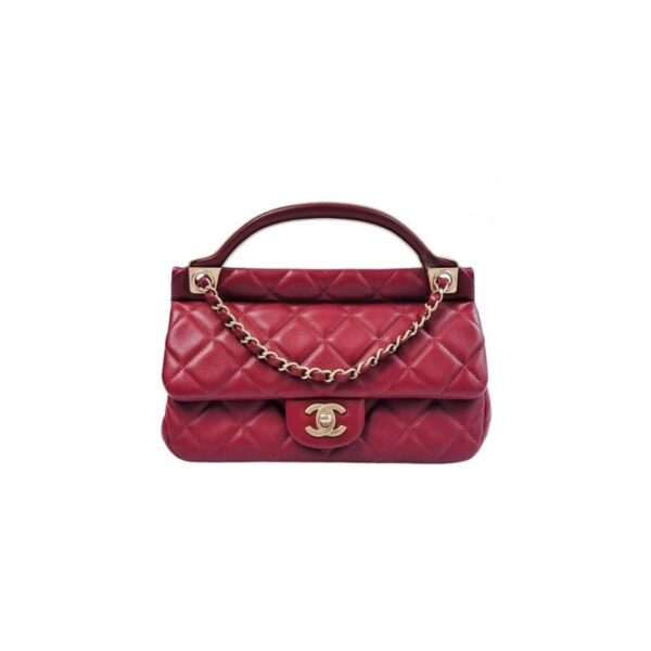 【二手】CHANEL 紅色翻蓋鏈單肩包 PD3585