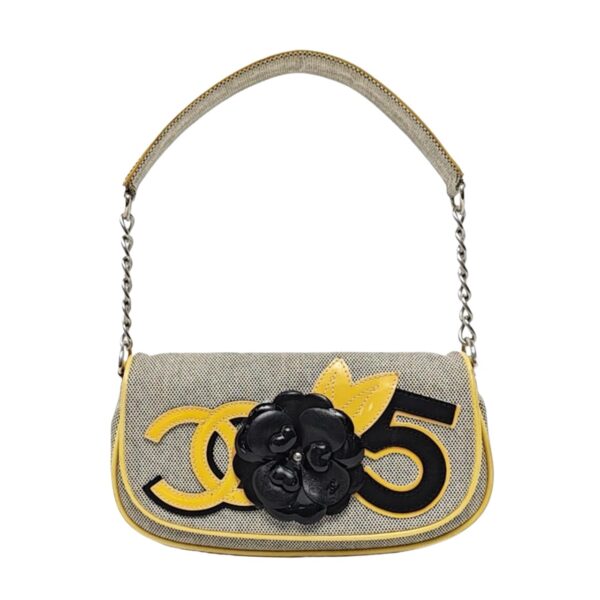 【二手】CHANEL 米色 帆布翻蓋單肩包 PD3629