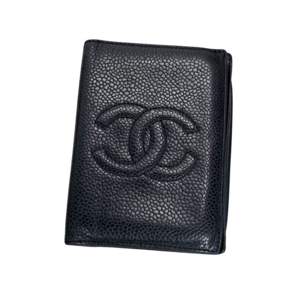 【中古】CHANEL CC 荔枝皮 黑色 卡包 PD3563