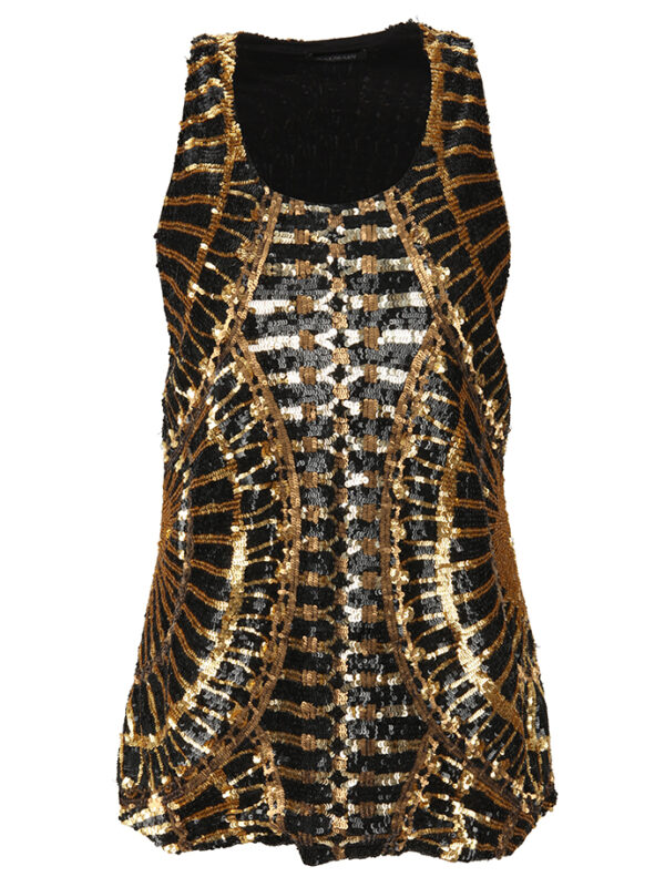 【二手】BALMAIN 亮片綴飾無袖上衣 36