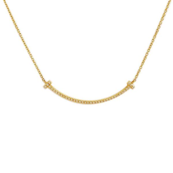 【二手】TIFFANY & CO. T SMILE 18K 黃金鑽石項鏈 YY2759